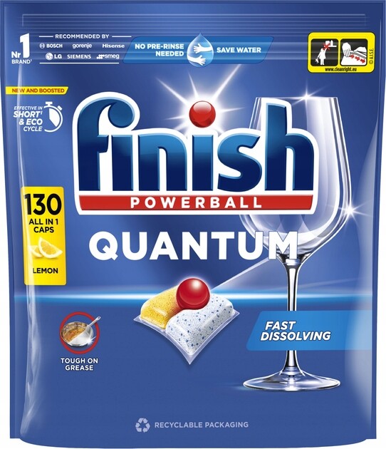 Kapsle do myčky Finish Quantum Citron 130 kusů