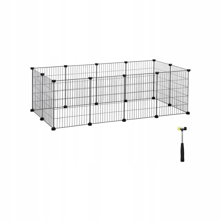 Ohrádka pro morčata a králíky Songmics, černá, 143×73×46 cm
