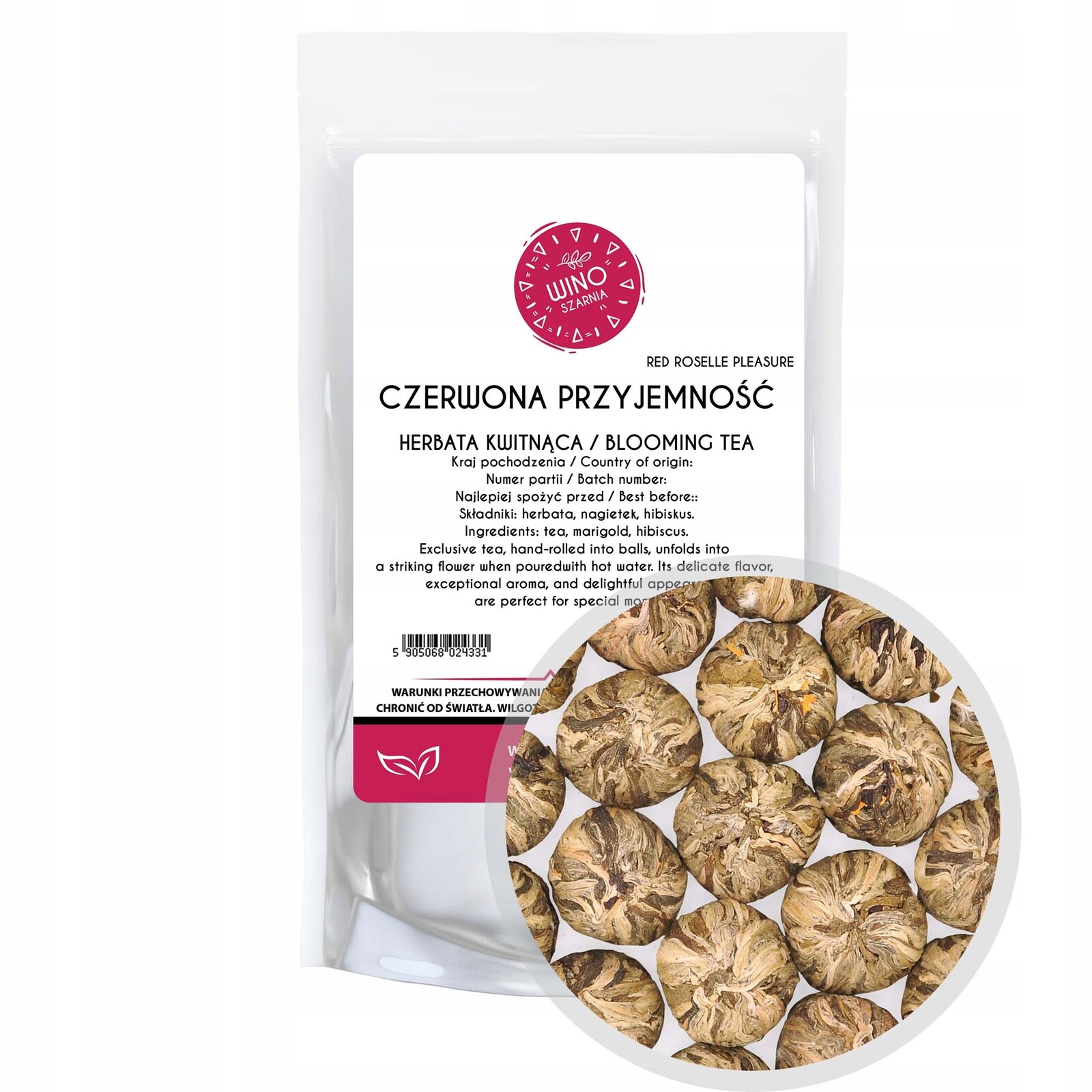 Čaj kvetoucí zelený Červená Potěšení Red Roselle Pleasure 1 kg