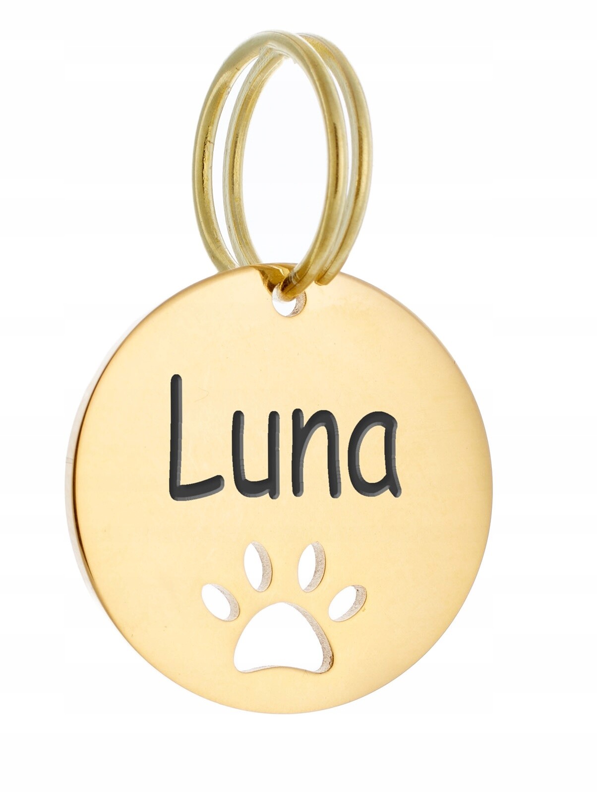 kulatý stříbrno-zlatý odznak Paw ID
