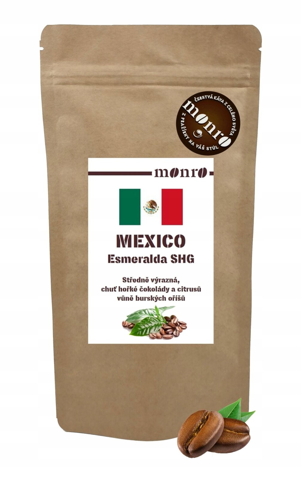 Mexico Esmeralda zrnková káva 100% Arabika 500g