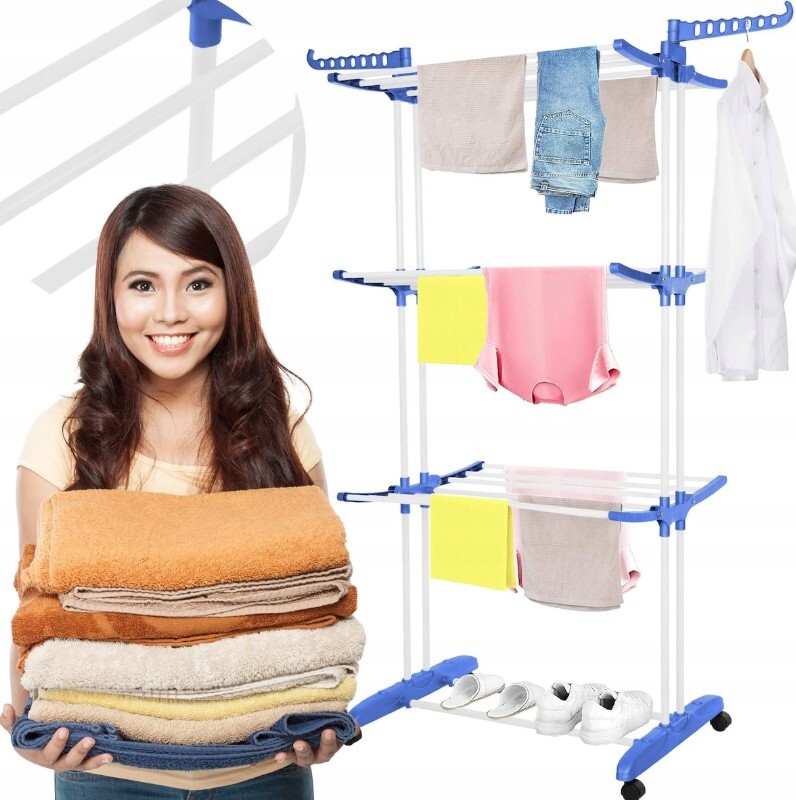 Sušička Na Prádlo XXL Skládací Do 60 Kg Extra Silná Stabilní Kolečka