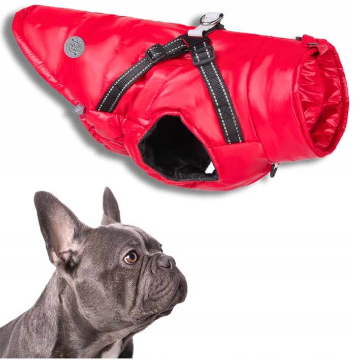 Oblečení Pro Psa bunda 2v1 s ramenními popruhy voděodolná newSTAR zimní červená M