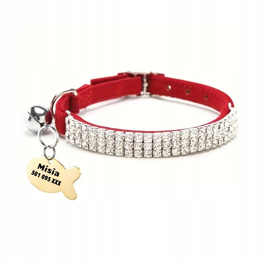 Obojek Identifikátor pro kočky Kočička se zvonečkem Gravír