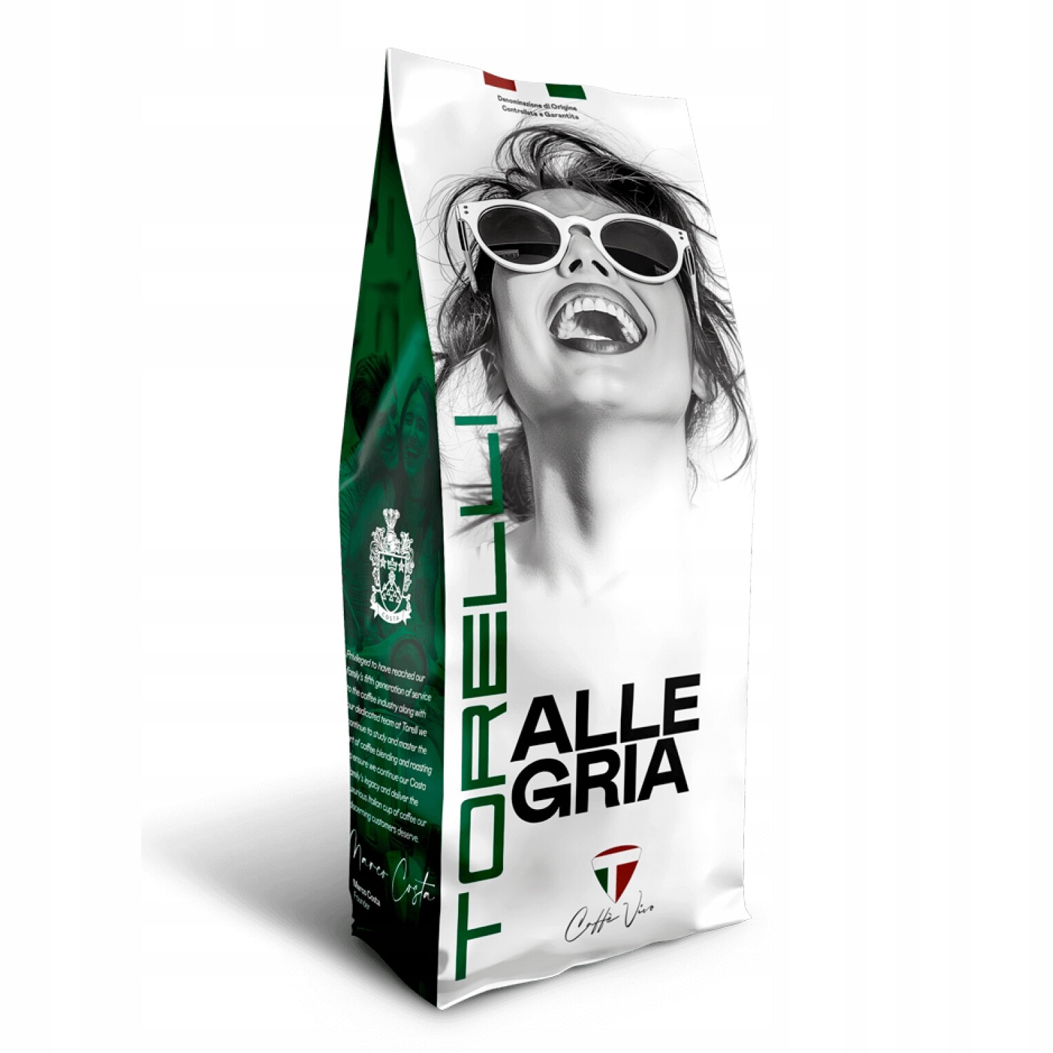 Káva zrnková 1 kg Torelli Allegria Italská středně pražená Arabica 60/40