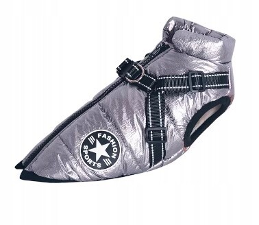 Zimní bunda pro psa Oblečení na zimu Voděodolné Velikost 2XL Stříbrná