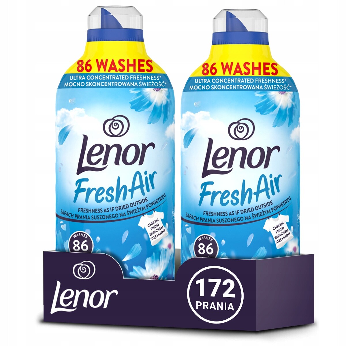 Sada 2 Tekutá aviváž Lenor Fresh Air Fresh Wind 1,2 l, 172 praní