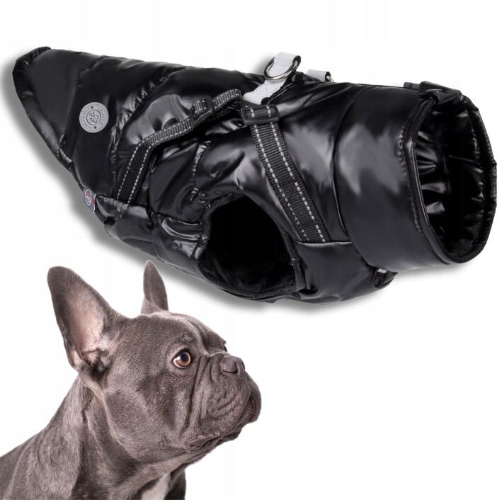 Oblečení Pro Psa bunda 2v1 s ramenními popruhy voděodolná newSTAR zimní černá S