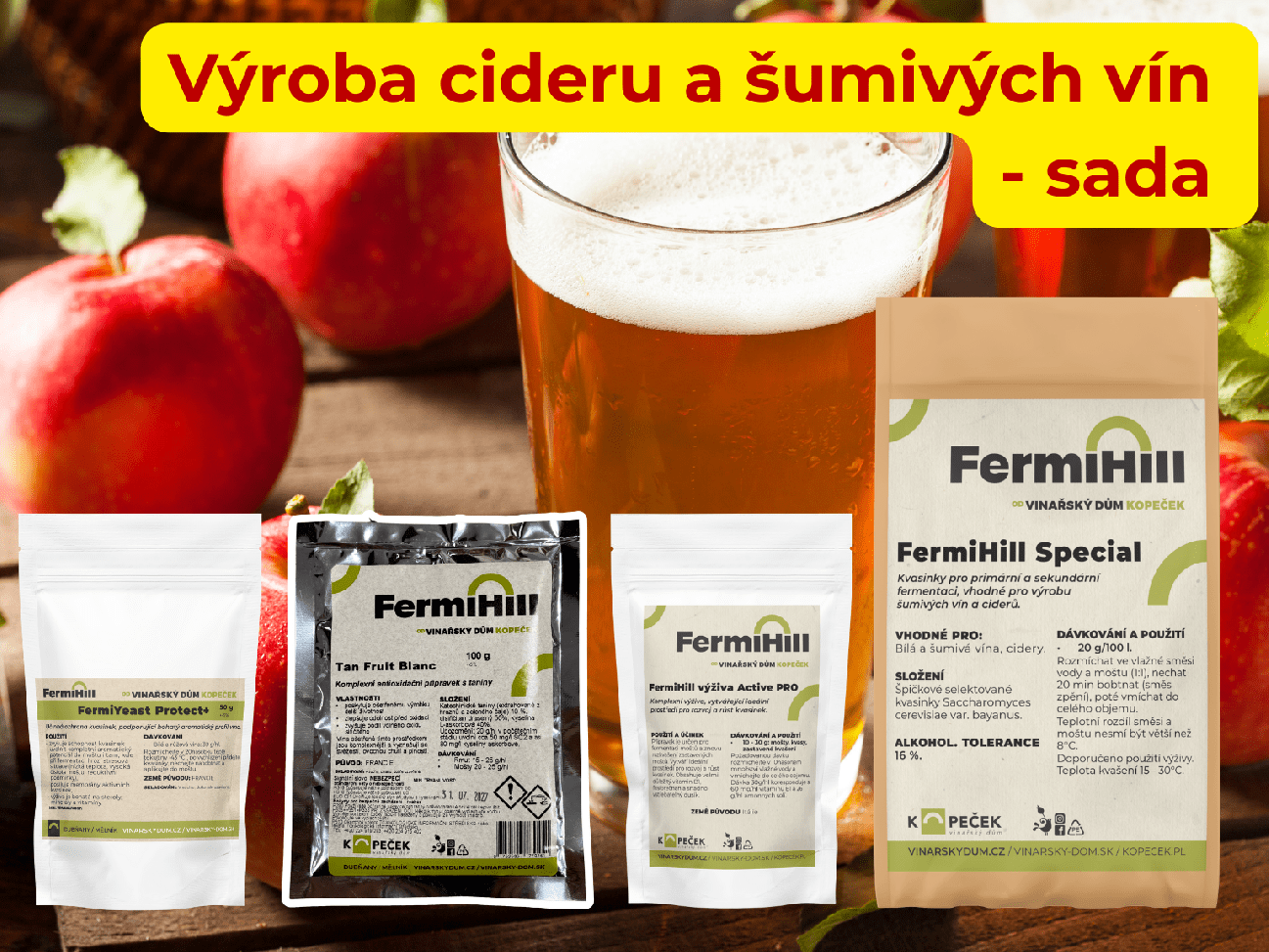 Sada výroba cideru a šumivých vín