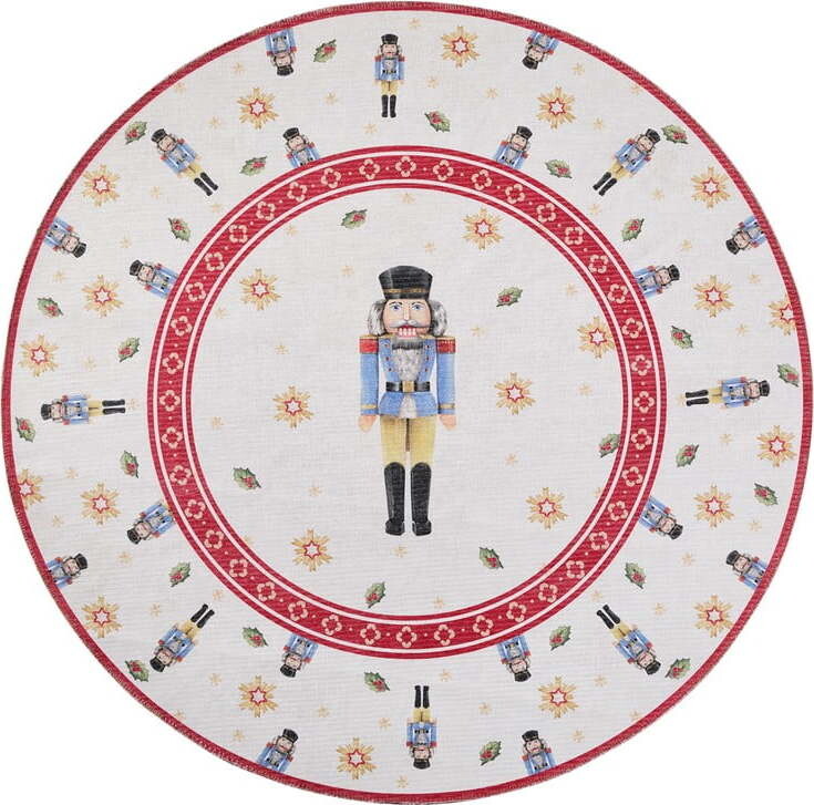 Červený kulatý koberec s vánočním motivem ø 160 cm Toy's Delight Nutcracker – Villeroy&Boch