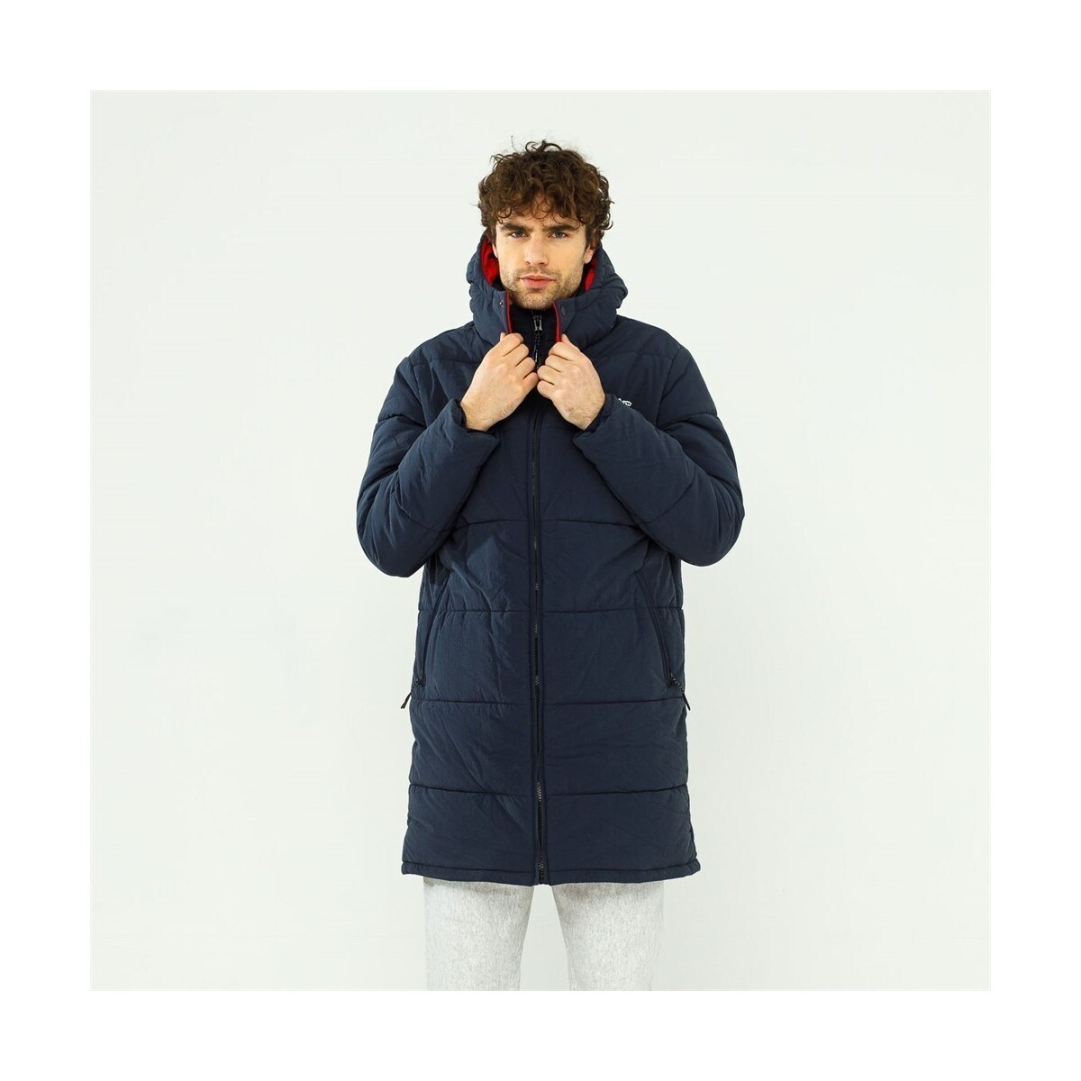 Champion  Script Logo Back Padded Hooded  Tmavě modrá