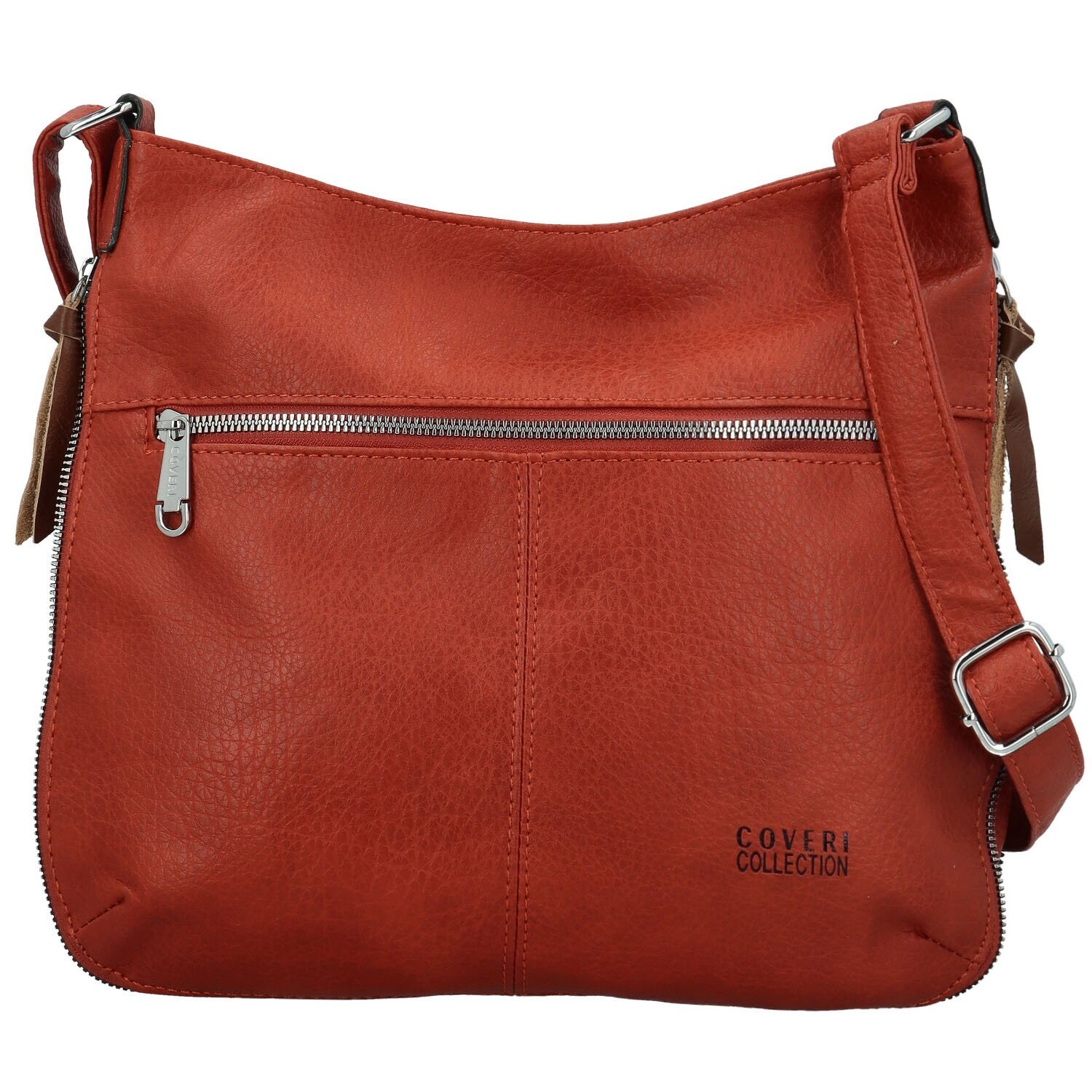 Módní dámská koženková crossbody kabelka Coveri Kisha, červená