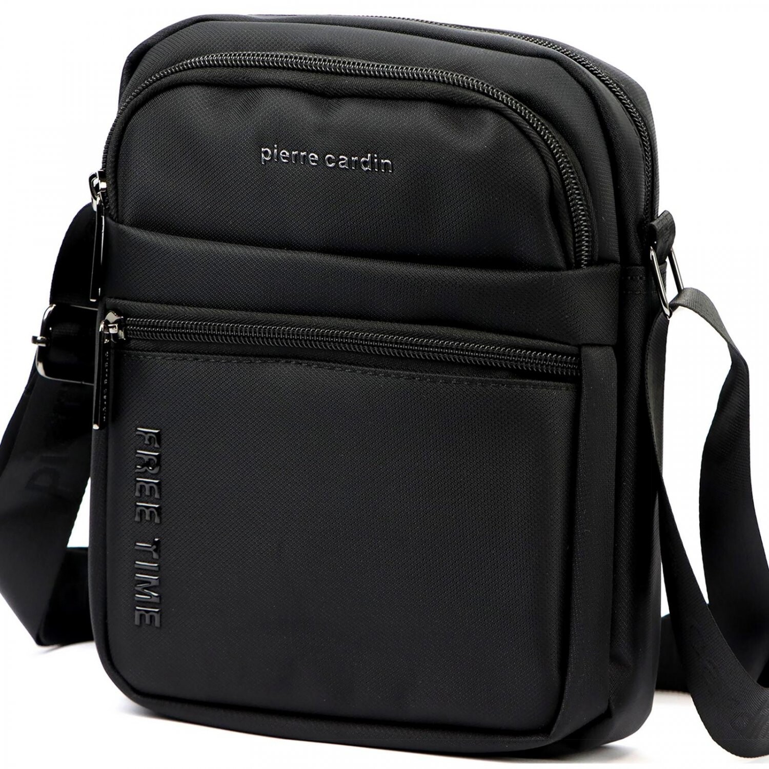 Trendy pánská textilní crossbody taška Pierre Cardin Mariko, černá