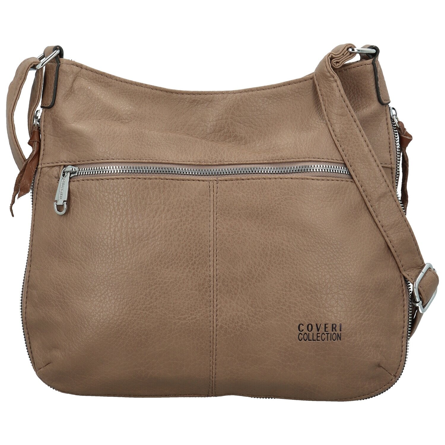 Módní dámská koženková crossbody kabelka Coveri Kisha, taupe