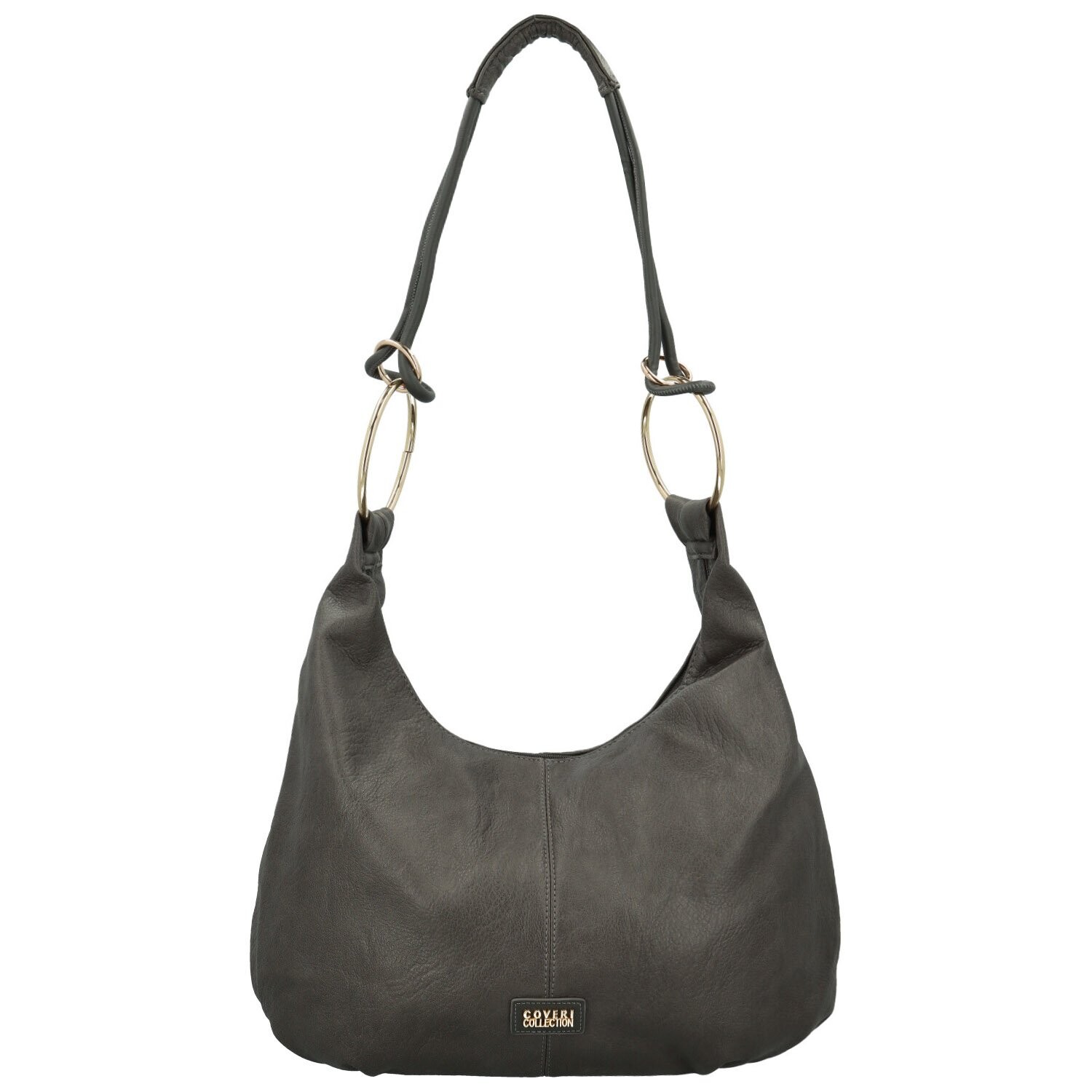 Módní dámská koženková kabelka na rameno Coveri Larbi, tmavě šedá