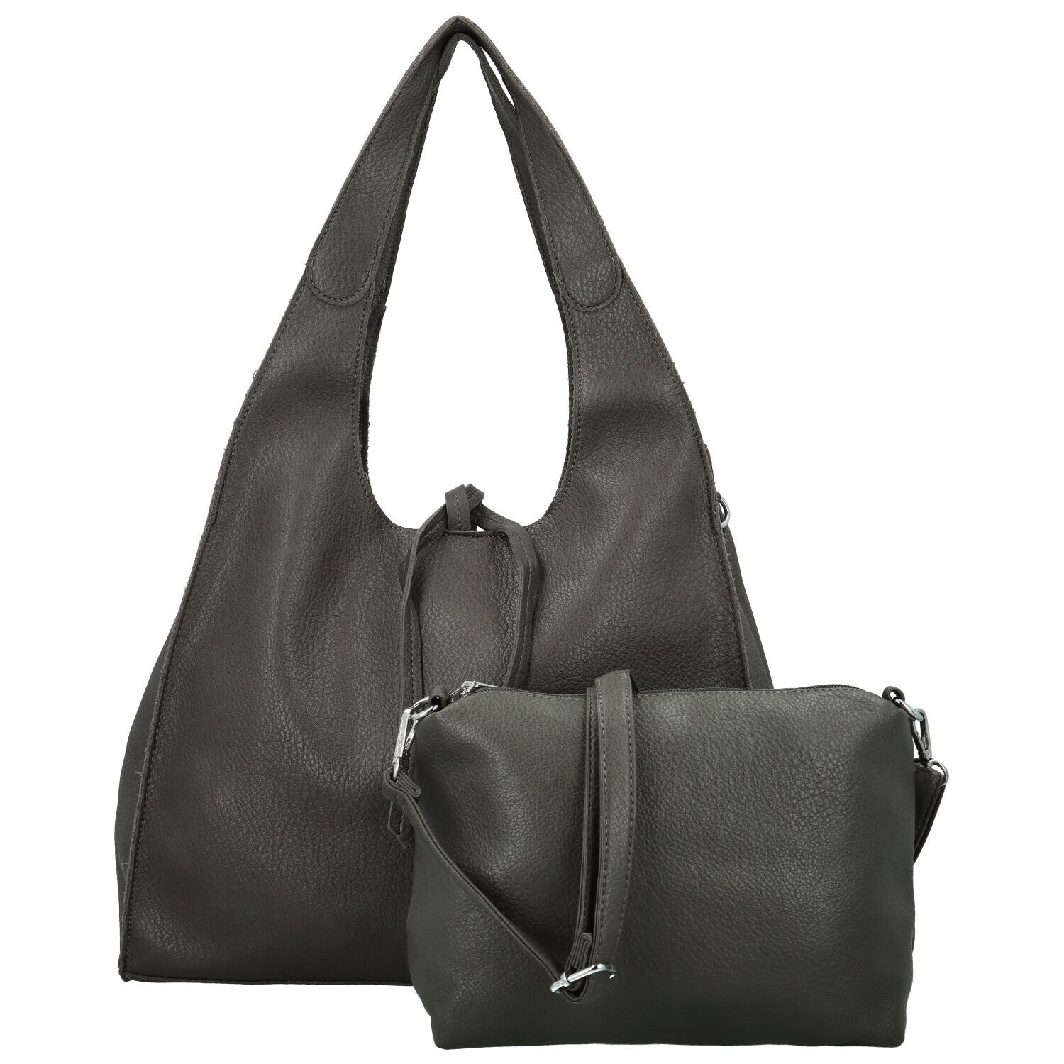 Trendy dámský koženkový set kabelek Shane, tmavě šedý