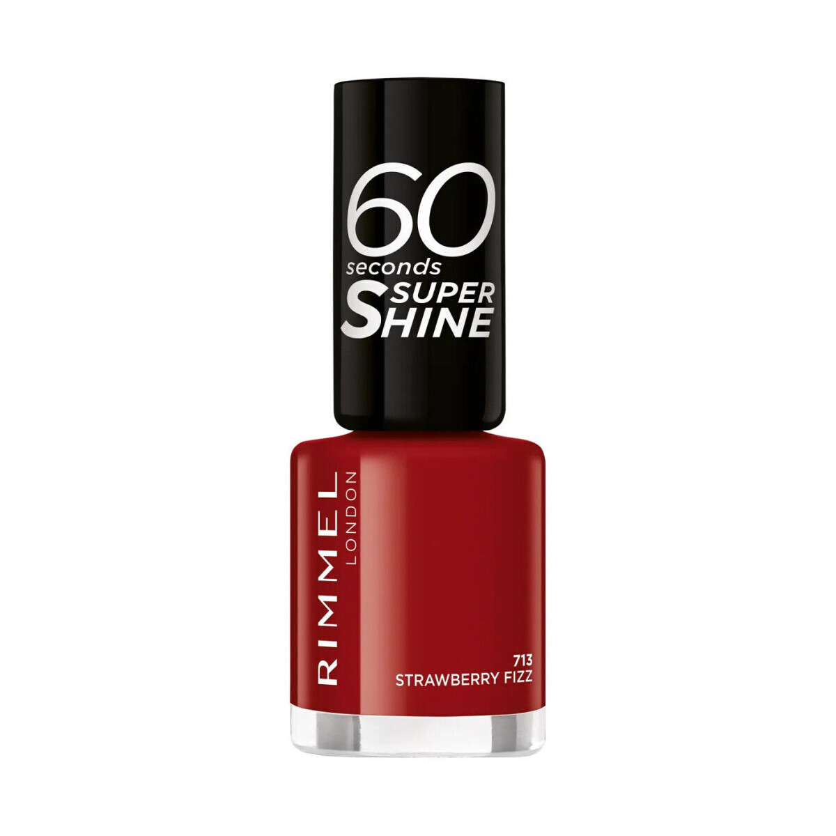 Rimmel London  60 Seconds Super Shine Nail Polish - 713 Strawberry Fiz  Červená