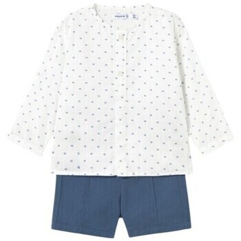 Mayoral  1249 Conjunto bermuda y camisa estampada bebé Azul  Modrá