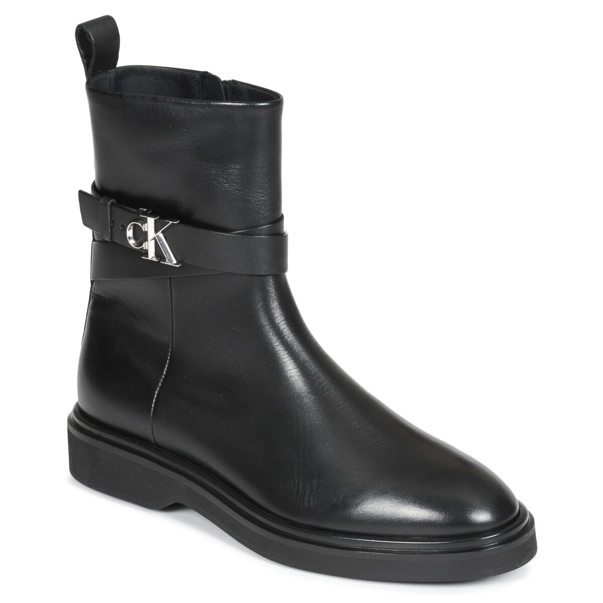 Calvin Klein Jeans  ANKLE BOOT W/ METAL LOGO  Černá