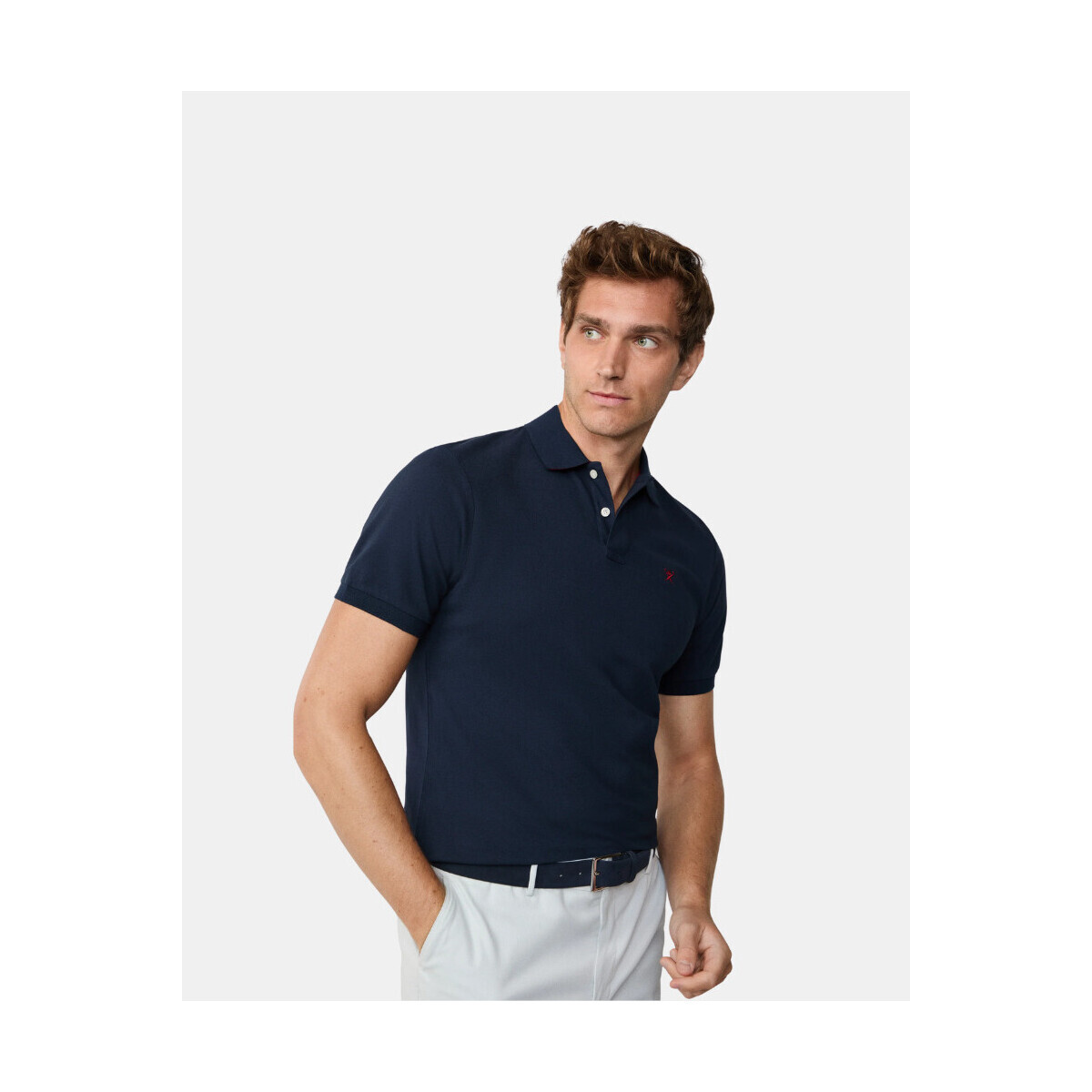 Hackett  HM562363 SLIM FIT LOGO  Modrá