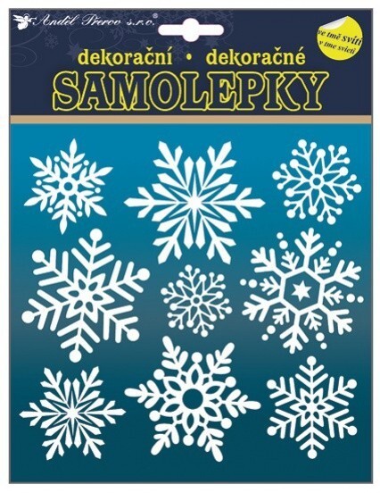 Anděl Samolepky svítící ve tmě - vločky - 23 x 18 cm - 10361