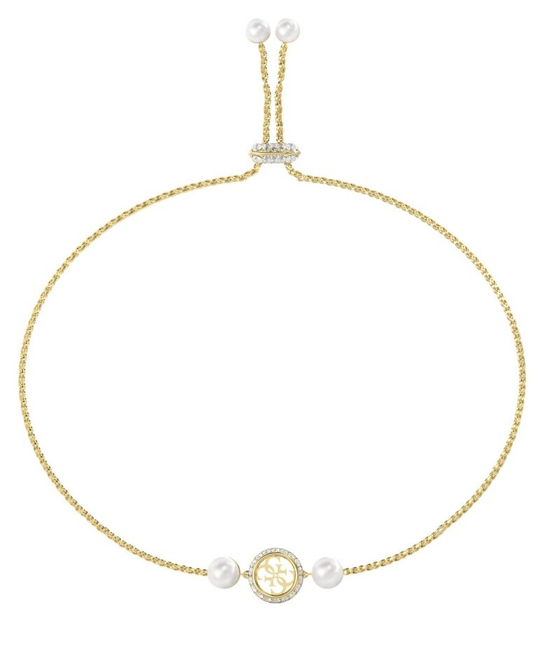 Guess Elegantní pozlacený náramek Tiny Pearly JUBB05520JWYGT/U