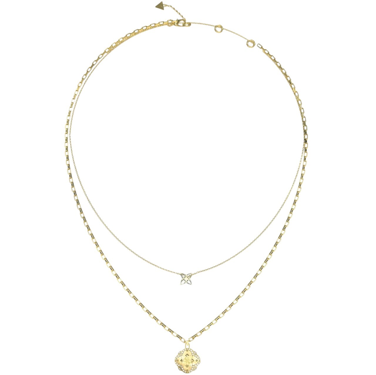 Guess Pozlacený dvojitý náhrdelník Wild Flower JUBN05507JWYGT/U