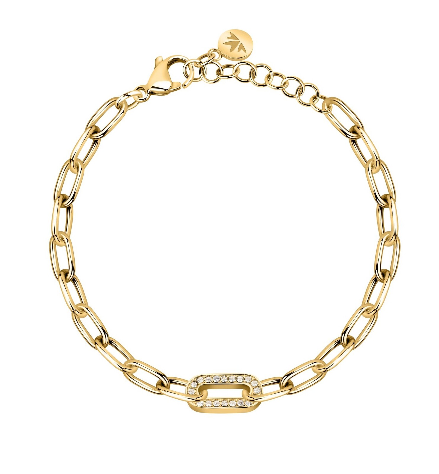 Morellato Moderní pozlacený náramek s krystaly Intrecci SAZC04