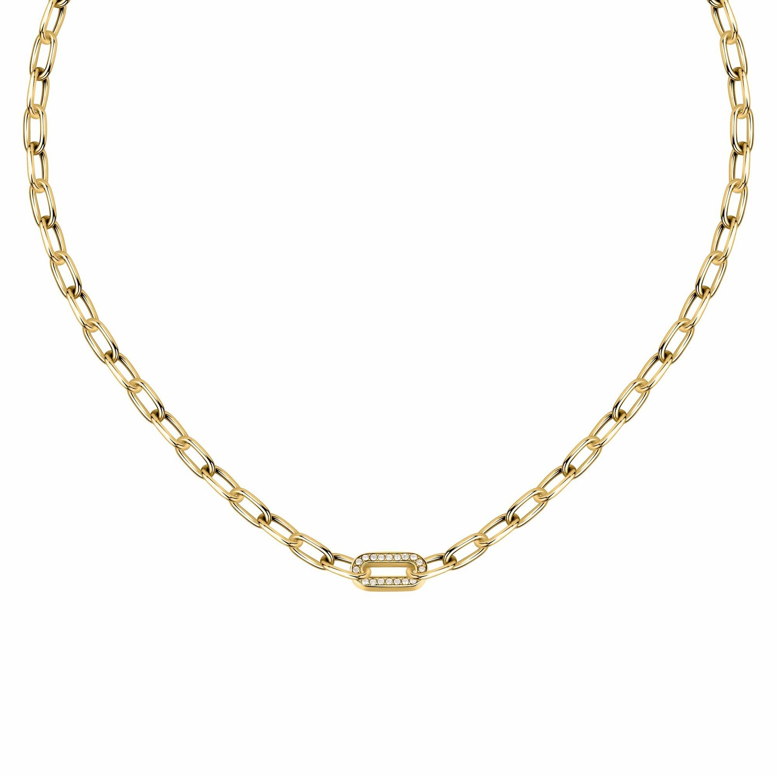 Morellato Moderní pozlacený náhrdelník s krystaly Intrecci SAZC02