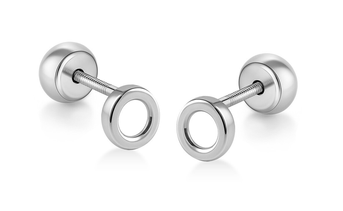 Brilio Minimalistické náušnice z bílého zlata 2v1 Kroužky 14/195.561/18 Esp