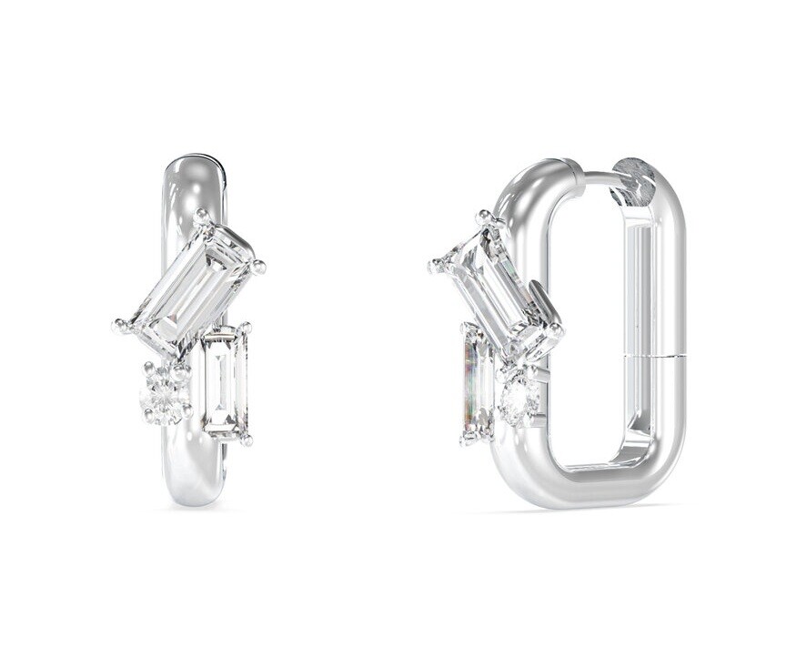 Guess Třpytivé oválné náušnice z oceli Chandelier JUBE05361JWRHT/U