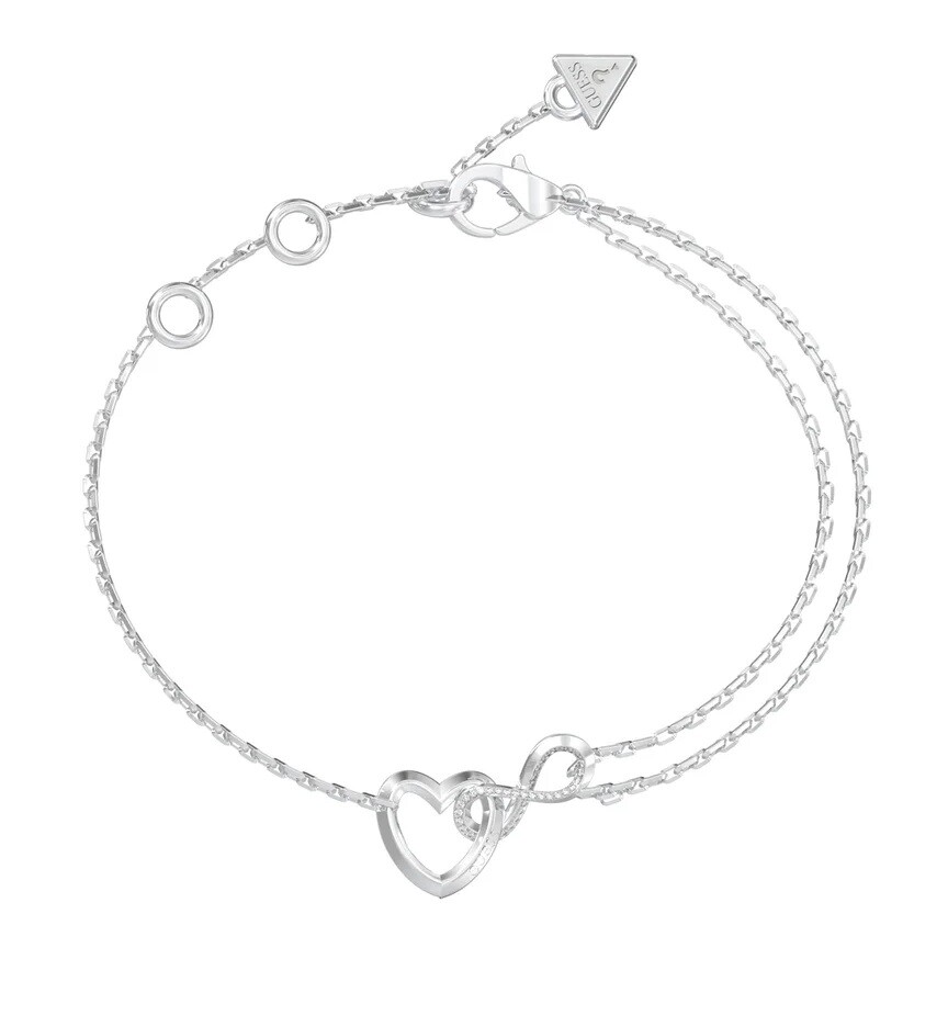 Guess Půvabný náramek Srdce a nekonečno Iconique JUBB05531JWRH 18,4 cm