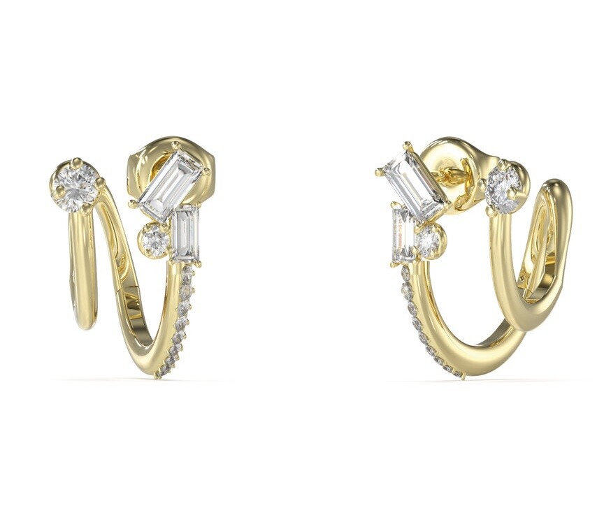 Guess Originální náušnice s krystaly a zirkony Chandelier JUBE05360JWYGT/U