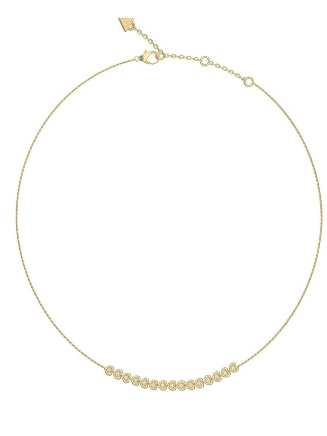 Guess Krásný srdíčkový náhrdelník z oceli L.O.V.E. JUBN05471JWYGT/U