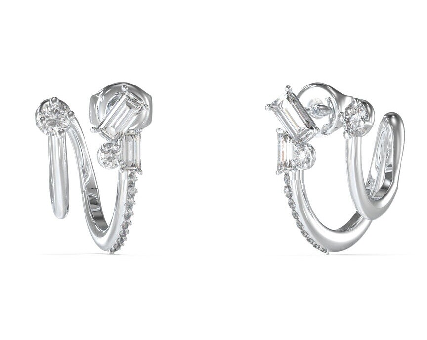 Guess Originální náušnice s krystaly a zirkony Chandelier JUBE05360JWRHT/U