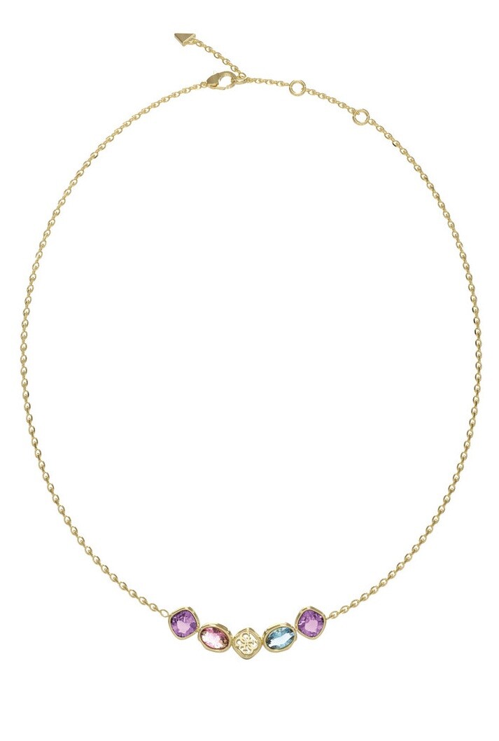 Guess Hravý náhrdelník s barevnými krystaly Mamounia JUBN05569JWYGMCT/U