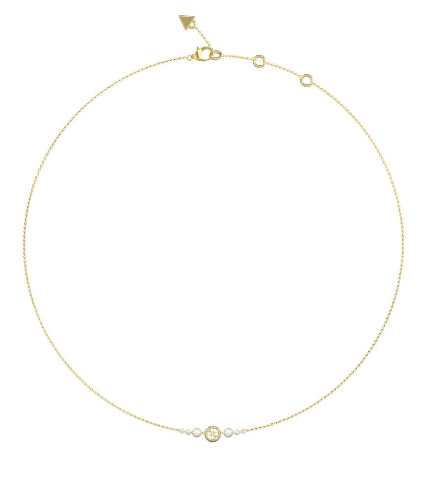 Guess Elegantní pozlacený náhrdelník Tiny Pearly JUBN05519JWYGT/U