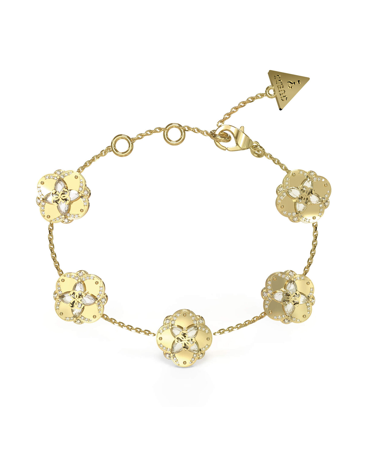 Guess Okouzlující pozlacený náramek Wild Flower JUBB05501JWYGS