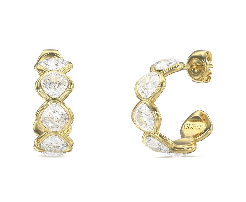 Guess Třpytivé kruhové náušnice s krystaly Mamounia JUBE05318JWYGT/U