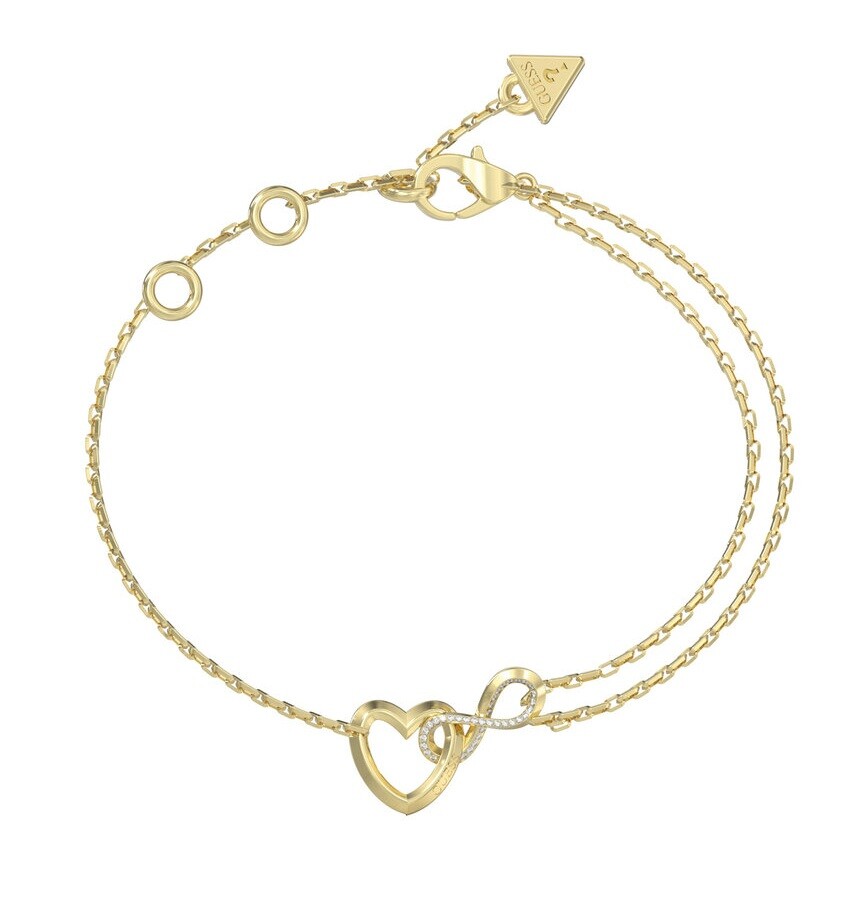 Guess Půvabný náramek Srdce a nekonečno Iconique JUBB05531JWYG 18,4 cm