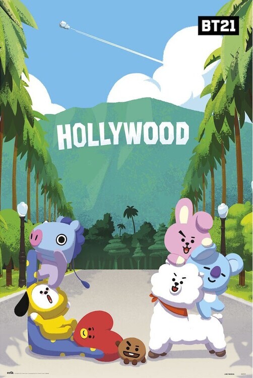 GRUPO ERIK Plakát, Obraz - BT21 - Hollywood, 61 × 91.5 cm