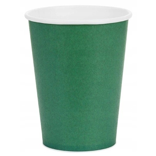 Kelímky papírové tmavě zelené 250 ml 6 ks
