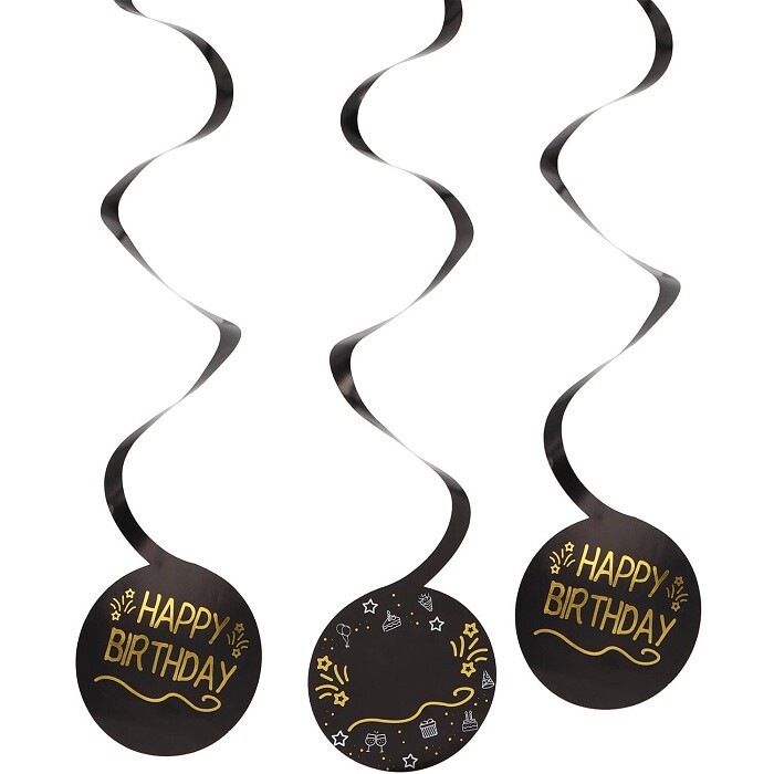 Závěsná dekorace kolečka černá HB personalizovaný 3 ks