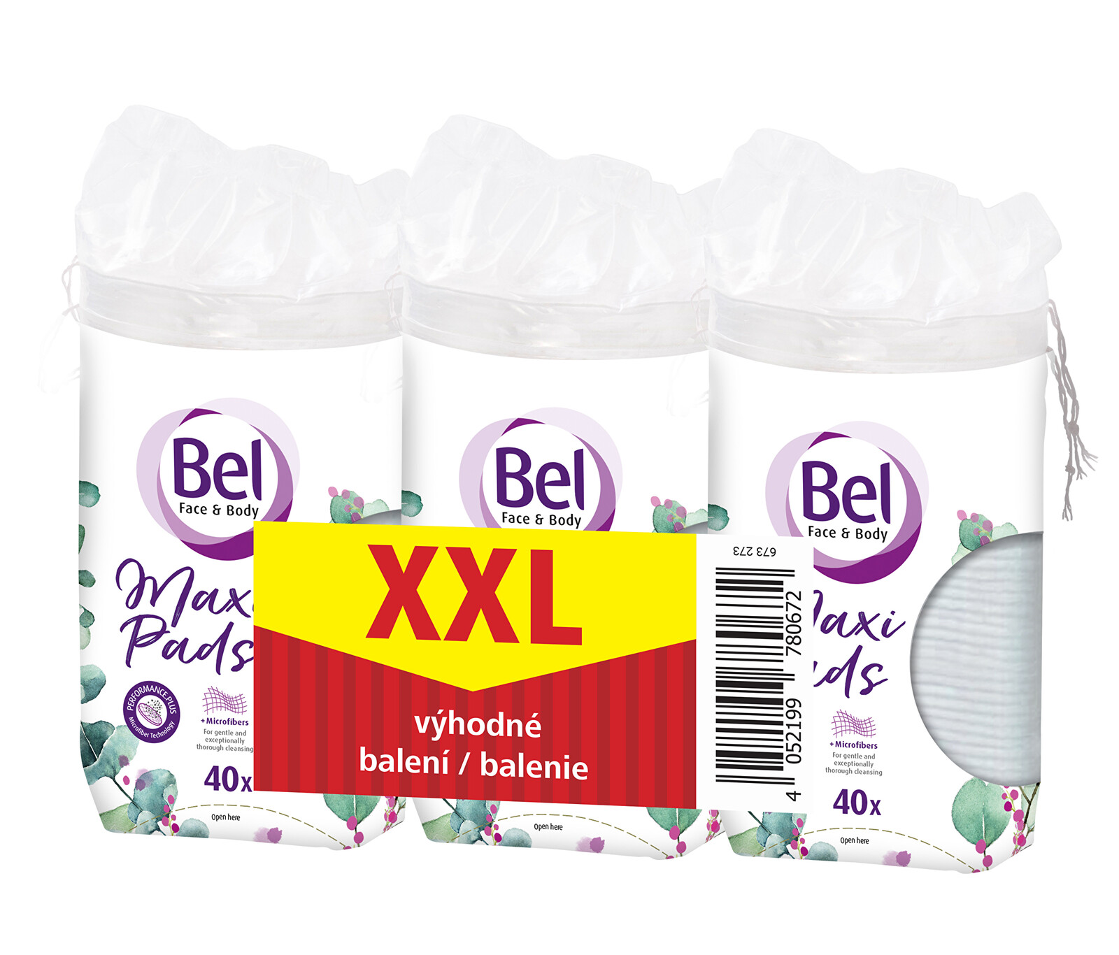 Bel Sada oválných odličovacích tamponů Face & Body Cosmetic 3 x 40 ks