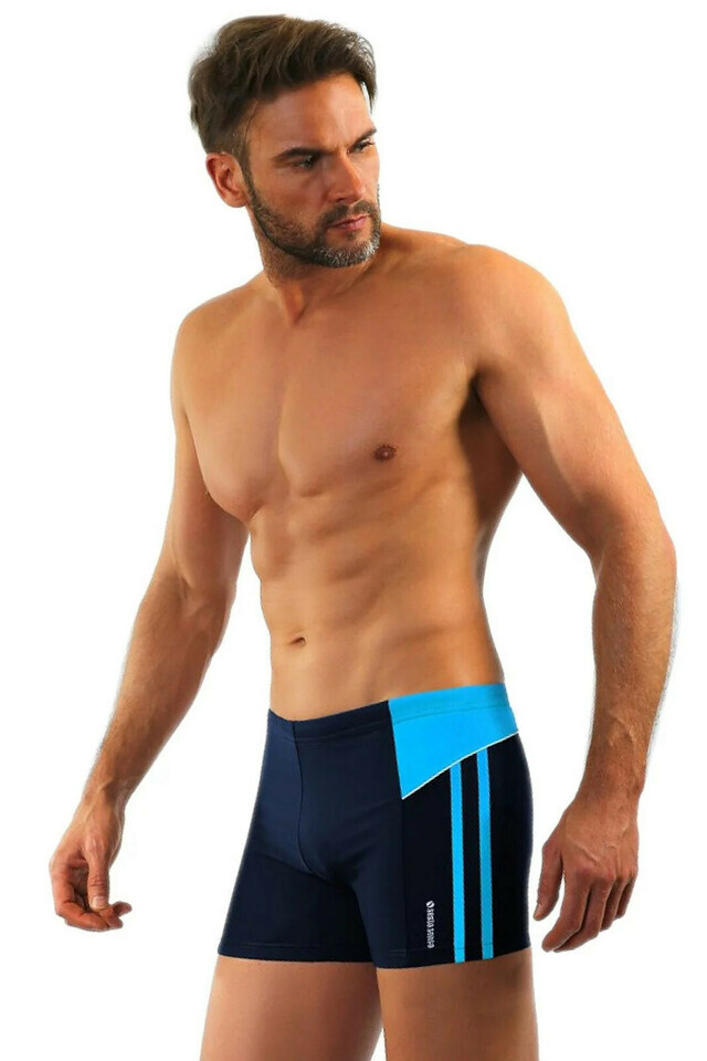 Pánské plavky 384 Tmavě modrá / světle modrá - Sesto Senso - M - tm.modra - sv.modrá
