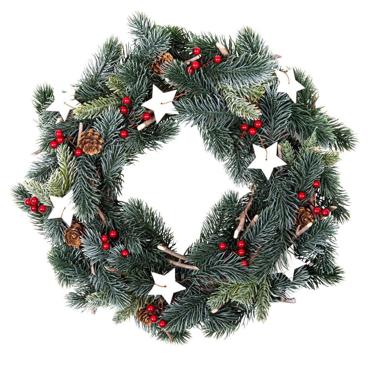 Vánoční věnec Bílé hvězdy, 35 x 35 cm