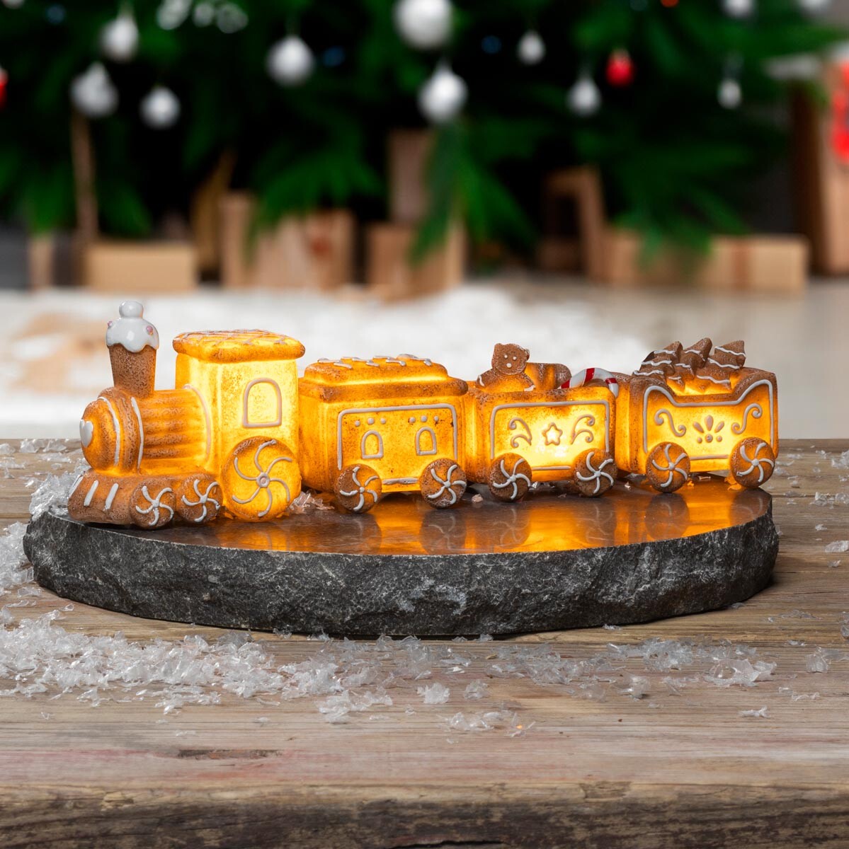 Osvětlený vánoční vláček