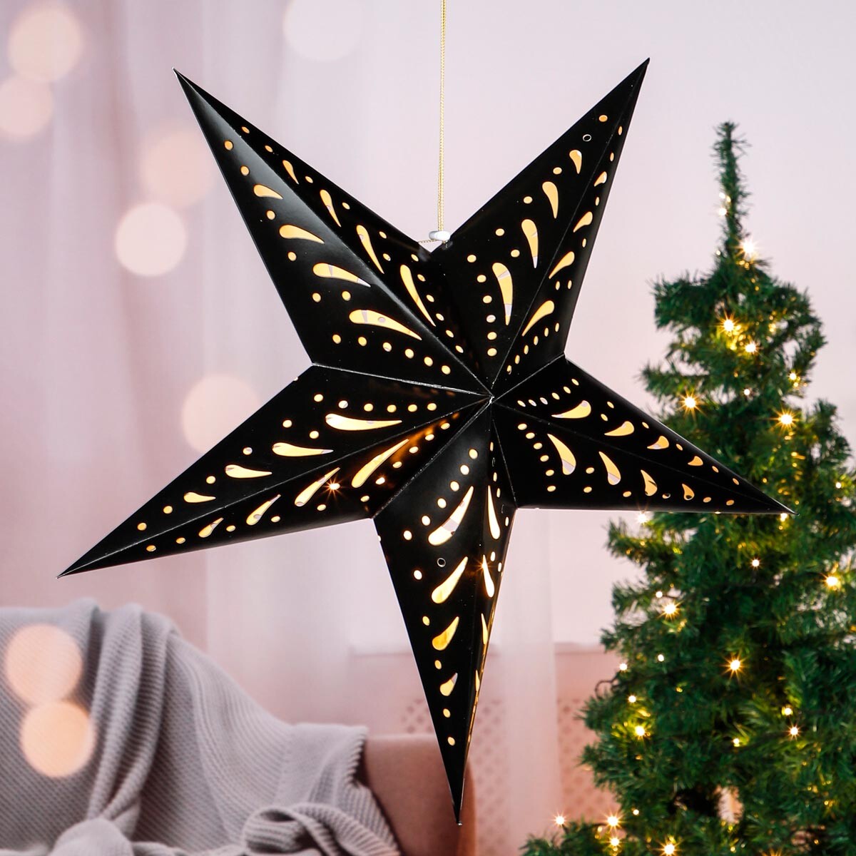 Papírová hvězda, černá