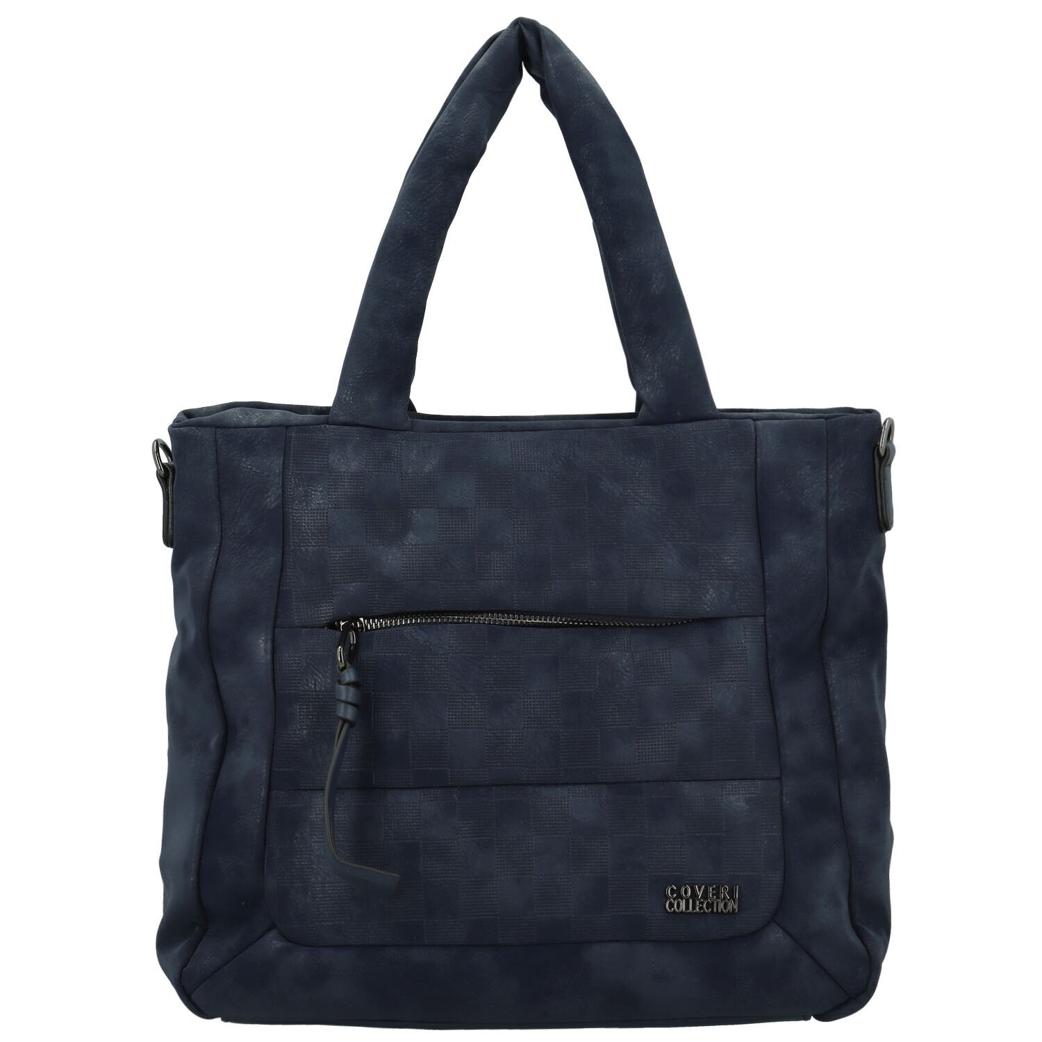 Trendy dámská koženková kabelka do ruky Pelagie, tmavě modrá