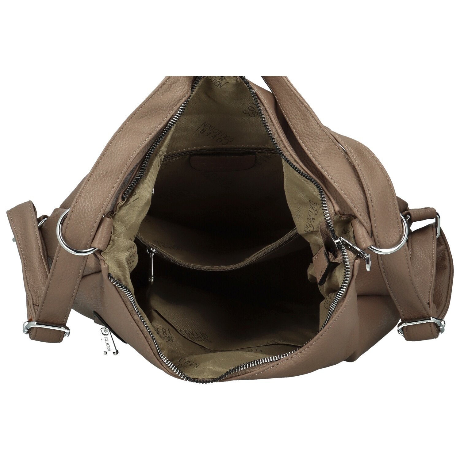 Stylový dámský koženkový kabelko-batoh Coveri Elida, taupe